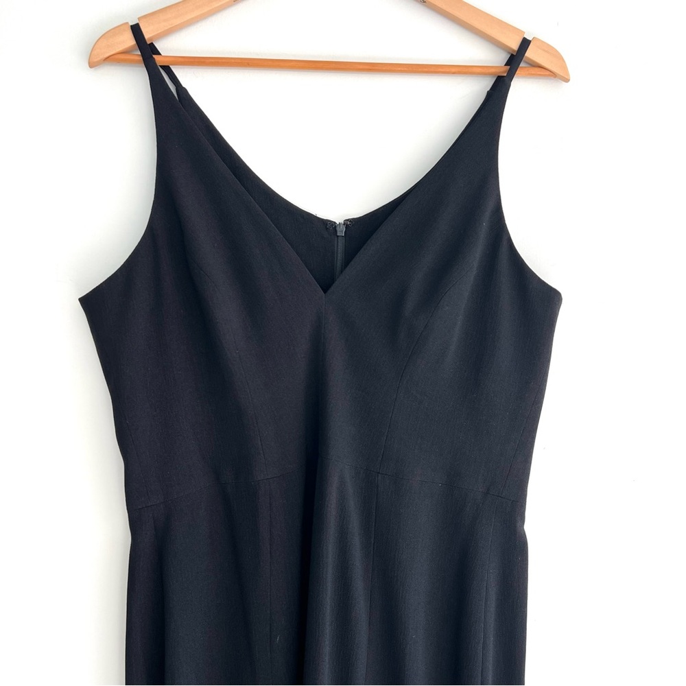DRESS THE POPULATION Iris Black Side Slit Crepe Classic Maxi Gown Dress Sz XL - Picture 5 of 15